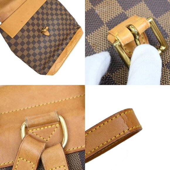 LOUIS VUITTON Logo Soho Backpack Bag Damier Ebene Leather Brown - Picture 16 of 16